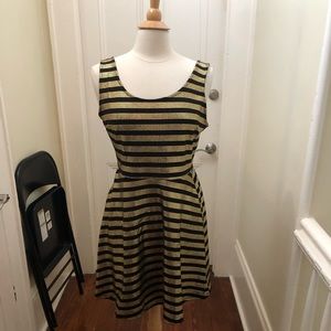 SOPRANO Striped Scoop Skater Dress